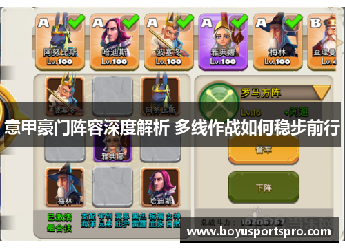 意甲豪门阵容深度解析 多线作战如何稳步前行